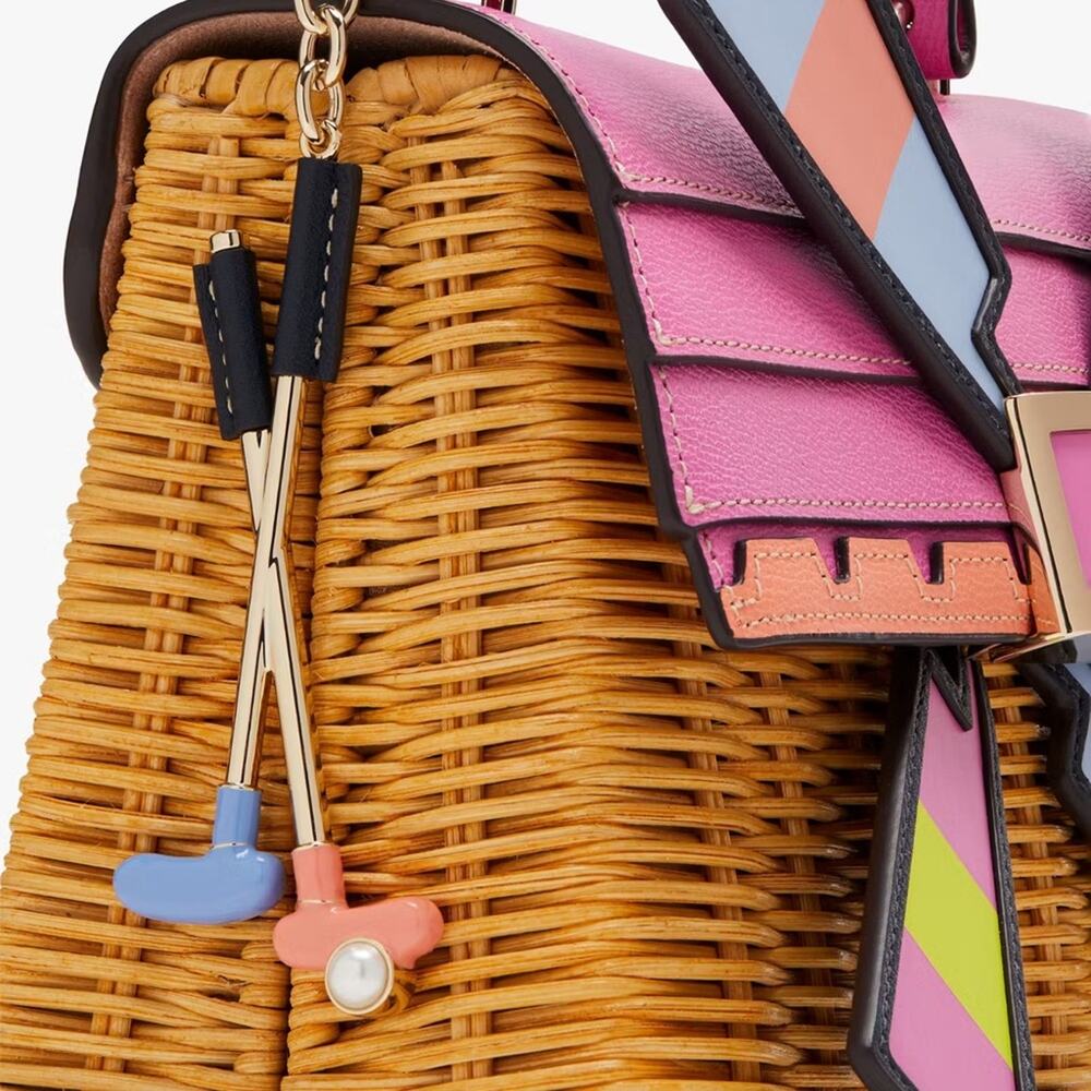 NWT Kate Spade Tee Time Wicker 3D Windmill Top-handle Bag - Picture 12 of 16